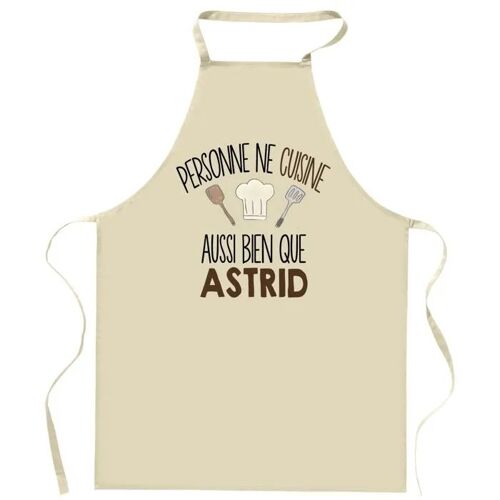 Planetee Tablier Personne Ne Cuisine Aussi Bien Que Astrid | Cadeau Original Prénom Pour Cuisinière | Vêtement Blouse Protection