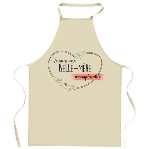 Planetee Tablier De Cuisine Belle-Mère Irremplaçable | Cadeau Original Humour Pour Cuisinière Vêtement Blouse De Protection Barbecue
