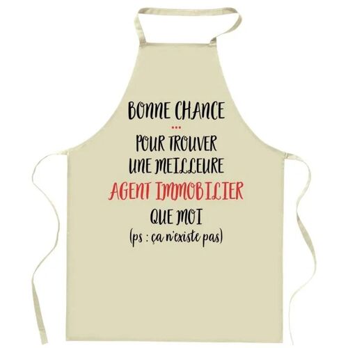 Planetee Tablier De Cuisine Agent Immobilier Ça N'existe Pas | Cadeau Original Humour Pour Cuisinière Vêtement Blouse De Protection
