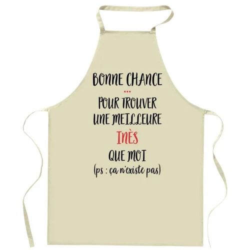 Planetee Tablier De Cuisine Inès Ça N'existe Pas | Cadeau Original Humour Pour Cuisinière Vêtement Blouse De Protection Barbecue