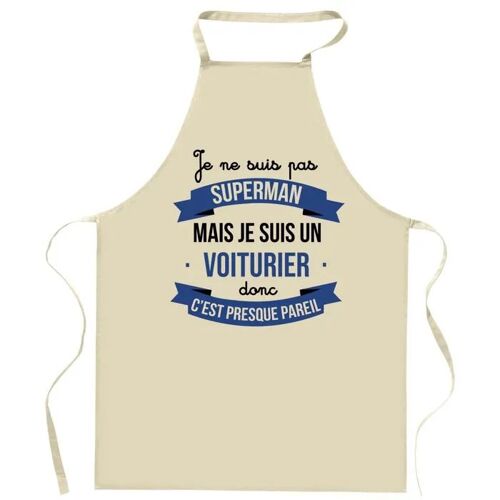 Planetee Tablier de cuisine Voiturier Superhéros | Cadeau Original Humour pour Cuisinier Vêtement Blouse de protection Barbecue