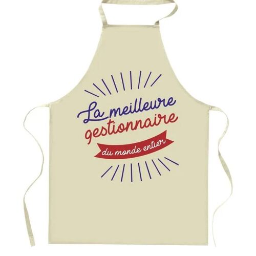Planetee Tablier De Cuisine Gestionnaire Meilleure Du Monde Entier | Cadeau Original Humour Pour Cuisinière Vêtement Blouse