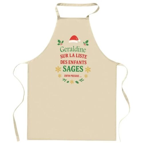 Planetee Tablier Geraldine Liste Des Enfants Sages - Cadeau Secret Santa Original Pour Cuisinier Vêtement Noël Barbecue Jardinage