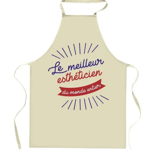 Planetee Tablier De Cuisine Esthéticien Meilleur Du Monde Entier | Cadeau Original Humour Pour Cuisinier Vêtement Blouse