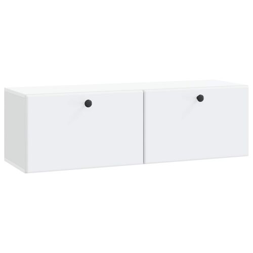 vidaXL Meuble TV mural Blanc 98 x 31 x 30 cm Bois d'ingénierie