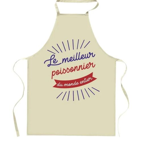 Planetee Tablier De Cuisine Poissonnier Meilleur Du Monde Entier | Cadeau Original Humour Pour Cuisinier Vêtement Blouse
