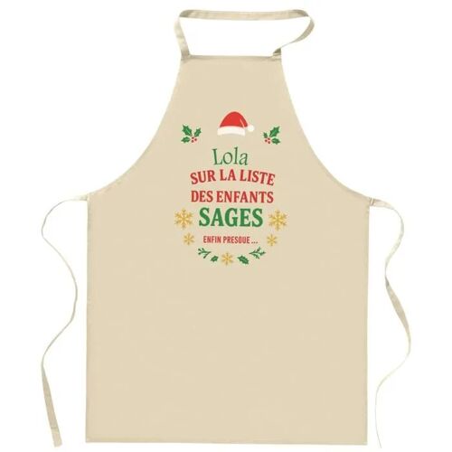 Planetee Tablier Lola Liste Des Enfants Sages - Cadeau Secret Santa Original Pour Cuisinier Vêtement Noël Barbecue Jardinage
