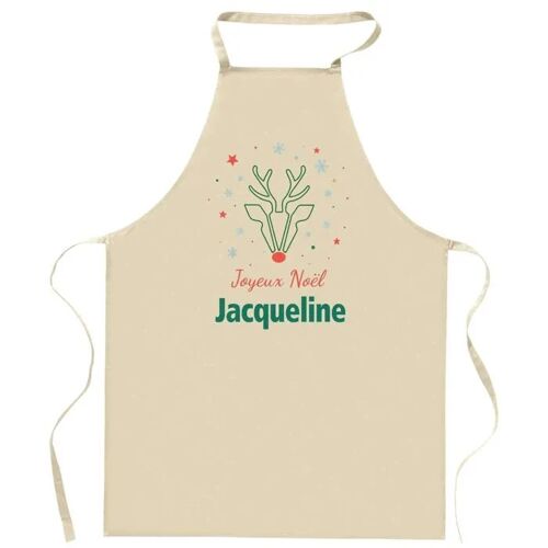 Planetee Tablier Joyeux Noël Jacqueline Cerf - Cadeau Secret Santa Original Pour Cuisinier Vêtement Noël Barbecue Jardinage