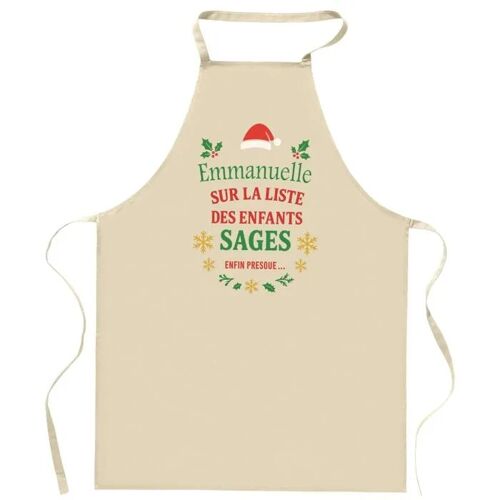 Planetee Tablier Emmanuelle Liste Des Enfants Sages - Cadeau Secret Santa Original Pour Cuisinier Vêtement Noël Barbecue Jardinage