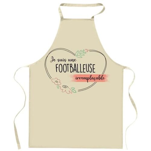 Planetee Tablier De Cuisine Footballeuse Irremplaçable | Cadeau Original Humour Pour Cuisinière Vêtement Blouse De Protection
