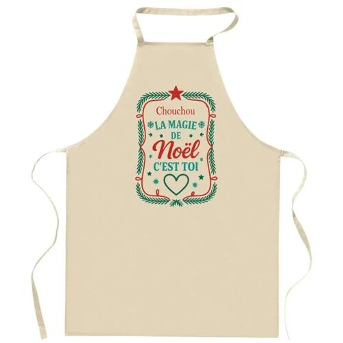 Planetee Tablier Chouchou Magie De Noël Rectangle - Cadeau Secret Santa Original Pour Cuisinier Vêtement Noël Barbecue Jardinage