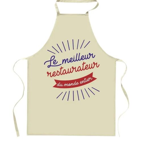Planetee Tablier De Cuisine Restaurateur Meilleur Du Monde Entier | Cadeau Original Humour Pour Cuisinier Vêtement Blouse