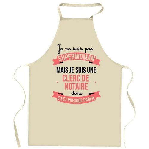 Planetee Tablier De Cuisine Clerc De Notaire Superwoman | Cadeau Original Humour Pour Cuisinière Vêtement Blouse De Protection