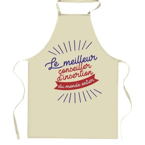 Tablier De Cuisine Conseiller D'insertion Meilleur Du Monde Entier | Cadeau Original Humour Pour Cuisinier Vêtement Blouse