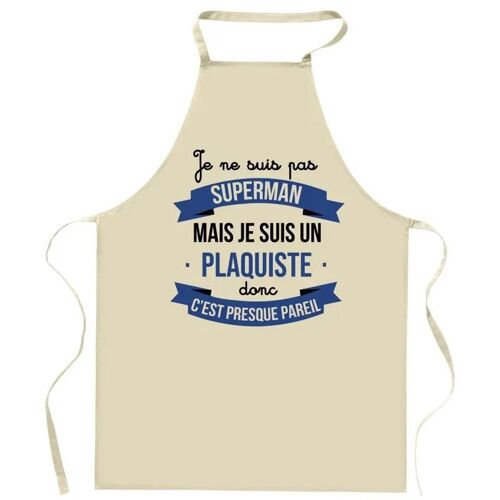 Planetee Tablier de cuisine Plaquiste Superhéros | Cadeau Original Humour pour Cuisinier Vêtement Blouse de protection Barbecue