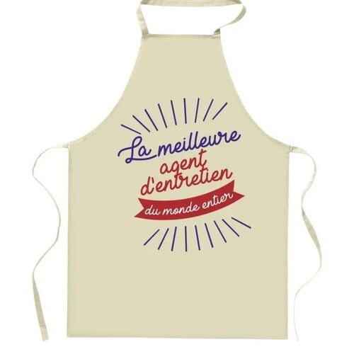 Planetee Tablier De Cuisine Agent D'entretien Meilleure Du Monde Entier | Cadeau Original Humour Pour Cuisinière Vêtement Blouse