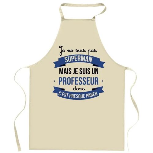 Planetee Tablier de cuisine Professeur Superhéros | Cadeau Original Humour pour Cuisinier Vêtement Blouse de protection Barbecue