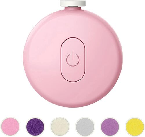 Coupe-Ongles Électrique Pour Nouveau-Né Avec 6 Têtes De Meulage Remplaçables, Kit De Toilettage Ergonomique À Faible Bruit Pour Bébé, Tout-Petit, Adulte, Ongles Des Pieds, Rose 