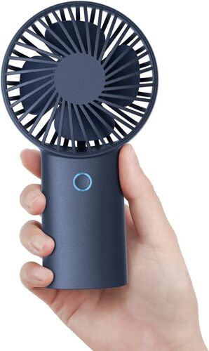 Ventilateur à main 6000 mAh, mini ventilateur portable, petit ventilateur rechargeable USB [temps de fonctionnement 5-20 heures] Ventilateur personnel à piles avec 3 vitesses pour extérieur/bureau-Bleu