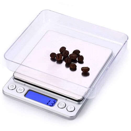 Balance De Cuisine Électronique De Haute Précision 500 G/0,01 G Avec Écran Lcd Rétroéclairé, 6 Unités Et Fonction Tare Balance Alimentaire Multifonctionnelle Numérique En Acier Inoxydable