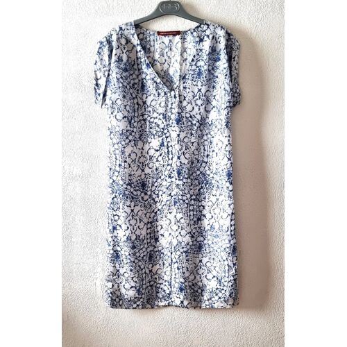 Robe Comptoir Des Cotonniers Taille 34 Tons Bleu Et Blanc Soie