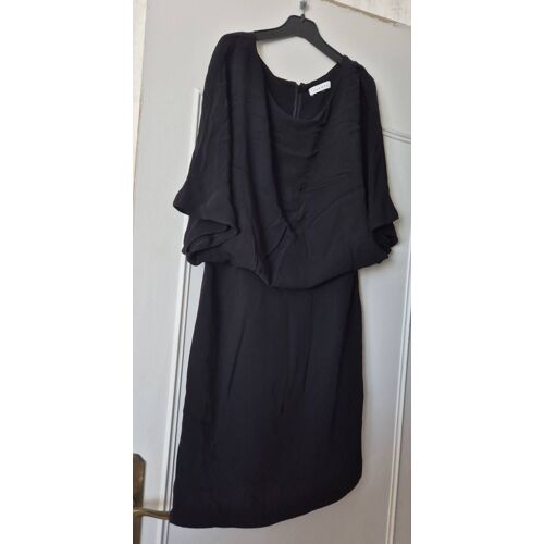 Robe Sandro Taille 36 S Noir, Haut Drapé Manche Chauve Souris
