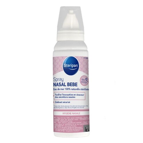 Spray Nasal Bébé - Steripan - Eau De Mer 100% Naturelle Stérilisée - Dés 0 Mois - Embout Sécurisé - 100ml