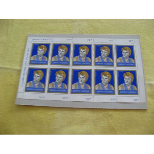 Bloc De 10 Timbres Johnny Hallyday