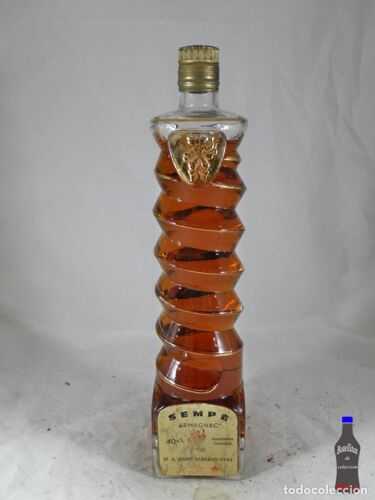 Bouteille D'Armagnac Sempe. Distilleries H. A Sempe Sabazan Gers. Aignan Sabazan, France.