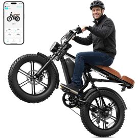 Vélo Électrique Pour Adultes, Moteur De 1500 W (Puissance Maximale), Vitesse Maximale De 48 Km/H, Autonomie De 113 Km, Pneus Larges 20 Pouces, Batterie Amovible 48 V 15 Ah