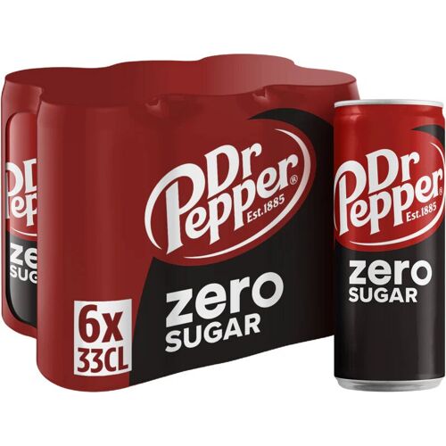Dr Pepper Zero Pack De 6 Canettes Boisson Gazeuse Sans Sucre 6x330ml - 1980ml