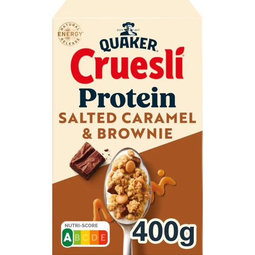 Quaker Cruesli Protéiné Caramel Salé & Brownie Céréales Petit-Déjeuner 400g