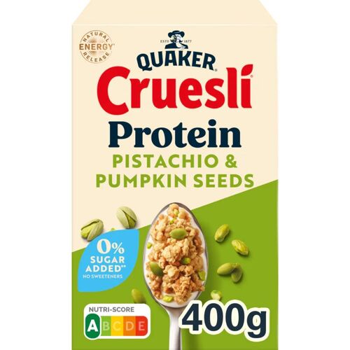 Quaker Cruesli Protéine Pistache Graines De Courge Céréales Petit-Déjeuner 400g