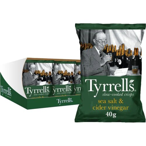 Tyrrells Chips Saveur Sel De Mer & Vinaigre De Cidre 18x40g - 720g
