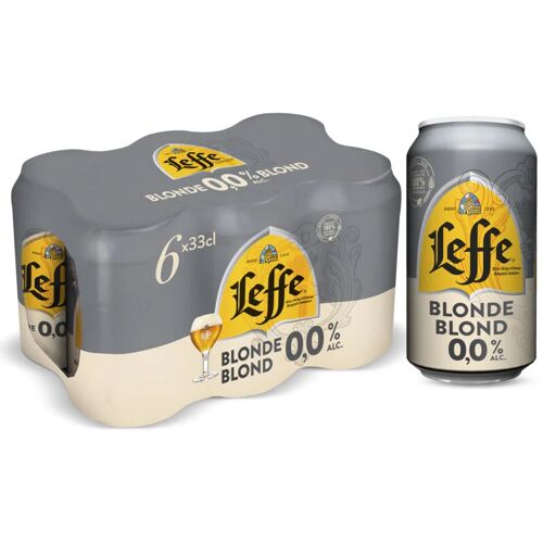 Leffe Blond 0.0% Bière Sans Alcool Pack De 6 Bouteilles 330ml - Total 1980ml