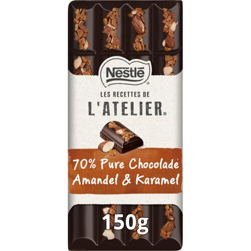 L'atelier Chocolat Pur 70% Amande & Caramel 150g