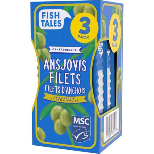 Fish Tales Filets D'anchois À L'huile D'olive 3 X 45g - Total 135g
