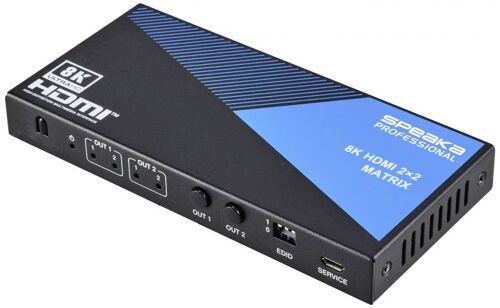 SpeaKa Professional SP-11571776 2+2 ports Switch matrice HDMI compatible avec lultra HD 7680 x 4320 pixels noir