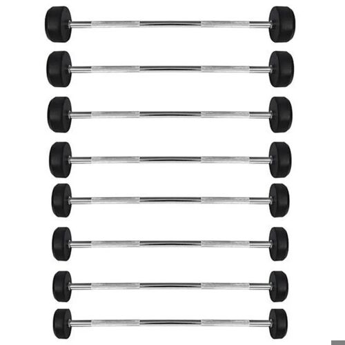 Barre De Musculation - Hms - Gsg35 - 35 Kg - Acier Chromé - Caoutchouc Noir