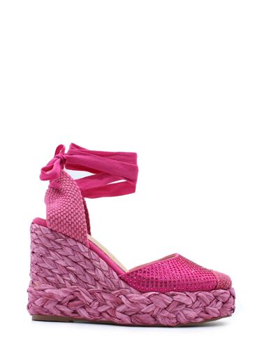 Compensée Fuchsia Ornée De Strass - 39
