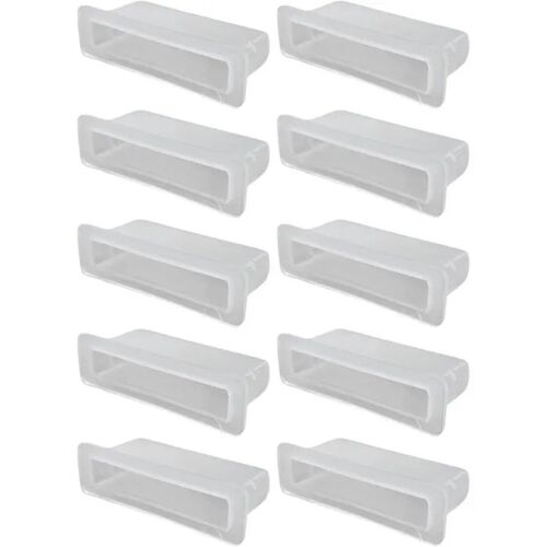 10x Embout Support Latte encastrable 48 x 8 mm Plastique pour sommier Cadre Bois Embout lit Meuble Fixation à mortaiser, Blanc