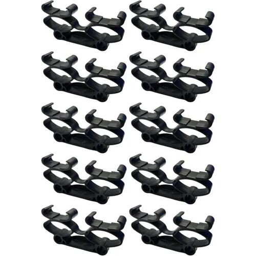 10x Embout Support Latte Double Flexiclip 38 x 8 mm Suspendu élastomère pour sommier Cadre Bois Embout lit Meuble Tenon, Noir