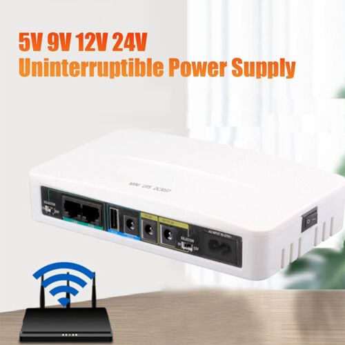 5V 9V 12V 24V Alimentation Sans Interruption Mini UPS POE 11000MAh Batterie de Secours pour Routeur WiFi CCTV (Prise UE)