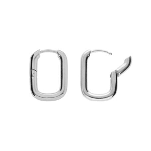 Créoles Acier Forme Rectangle Articulé