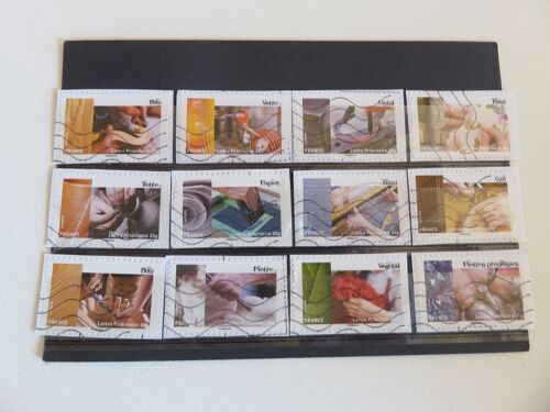 Lot De 12 Timbres Autoadhésifs Oblitérés "Les Métiers De L'Artisanat En France" - 2015