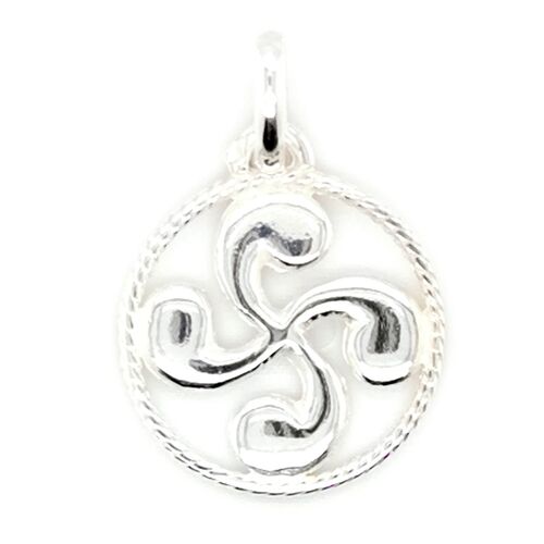 Pendentif Croix Basque Cerclée Argent 17mm
