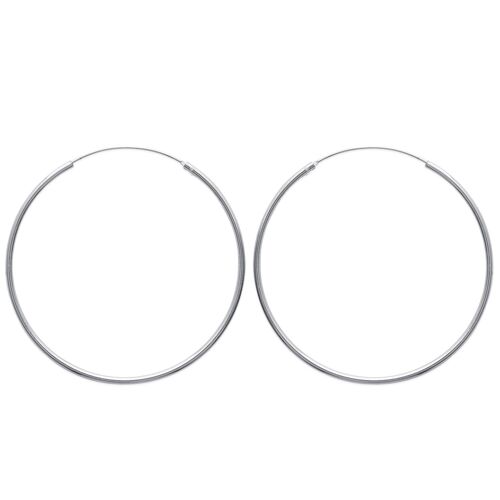 Boucles D'oreilles Brillaxis Argent Rhodié 60mm