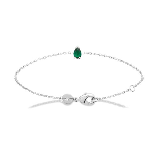 Bracelet Brillaxis Argent Rhodié Oxyde Vert