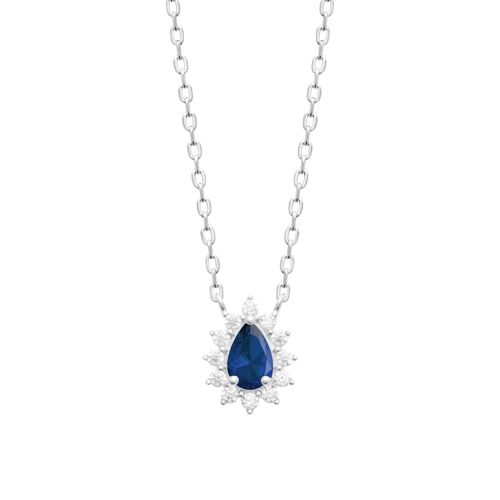 Collier Brillaxis Argent Et Oxyde Bleu