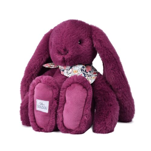 Peluche Lapin Fleurette prune 35 cm